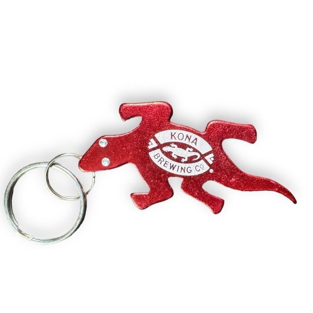 Kona Brewing Red Gecko Metal Bottle Opener Keychain Lizard Unisex Men‎ Women